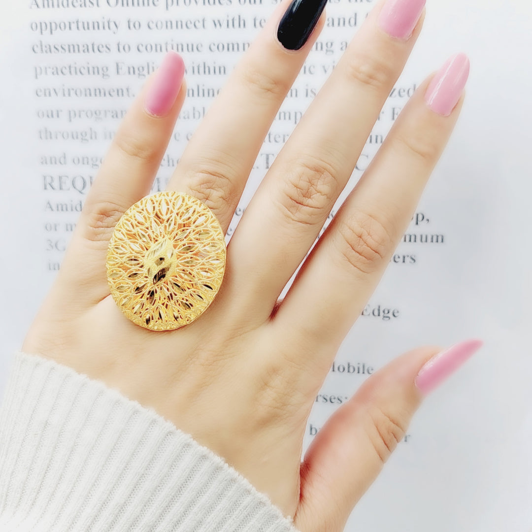 21K Gold Kuwaiti Ring by Saeed Jewelry - Image 2