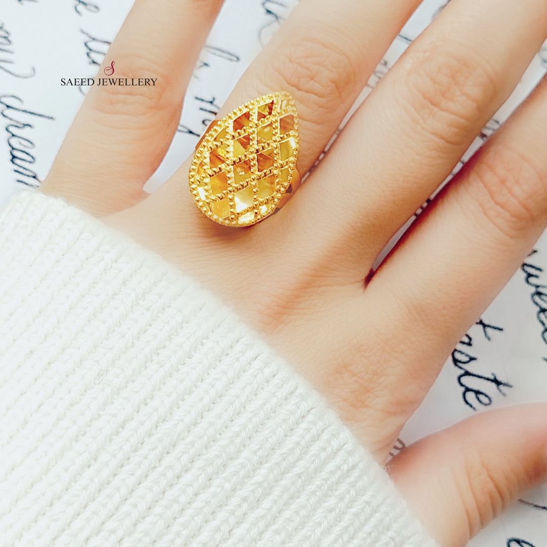 21K Gold Kuwaiti Ring by Saeed Jewelry - Image 3