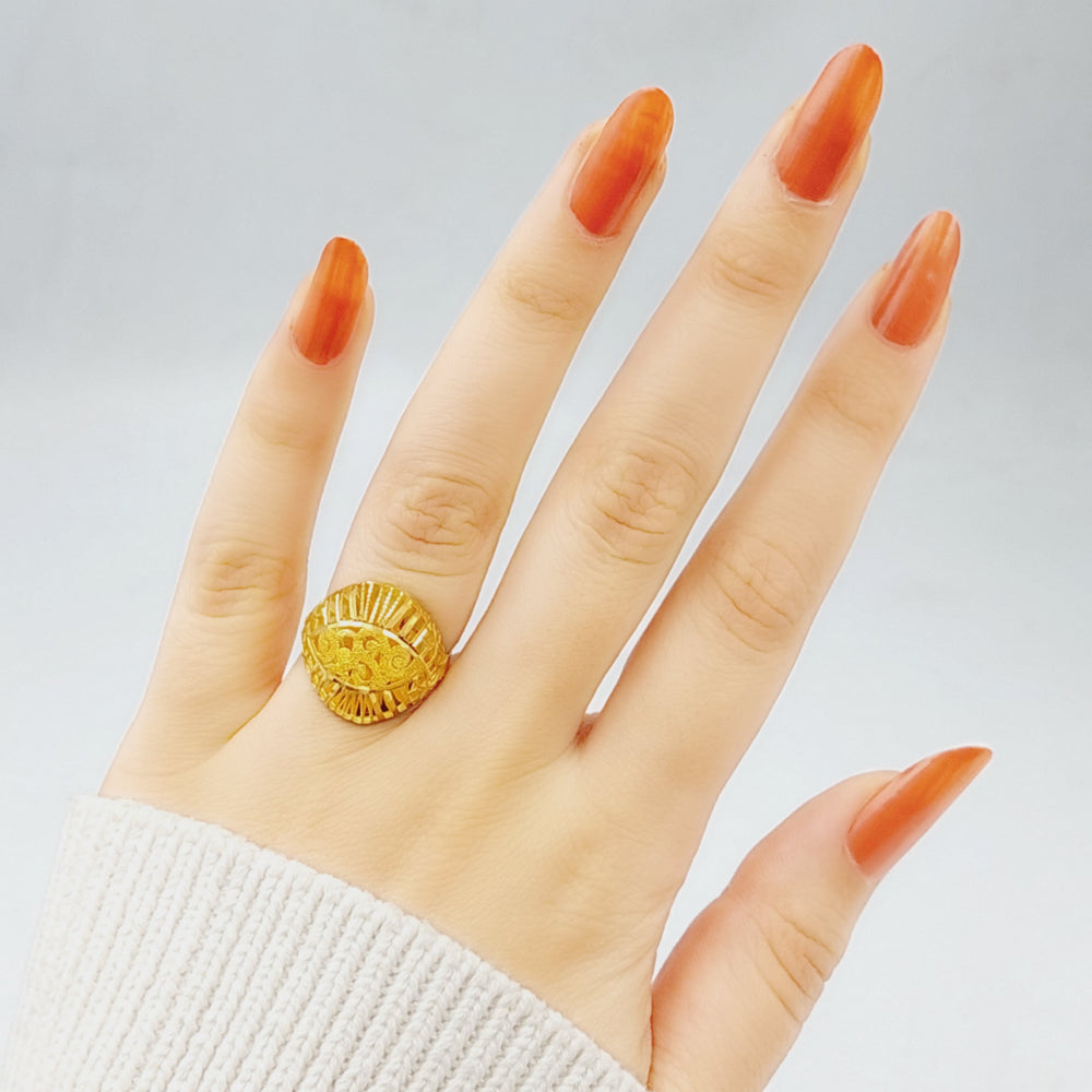 21K Gold Kuwaiti Ring by Saeed Jewelry - Image 2