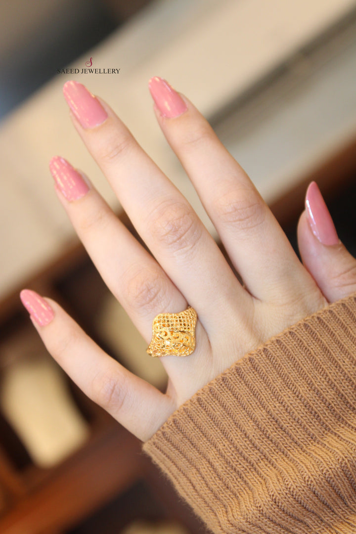 21K Gold Kuwaiti Ring by Saeed Jewelry - Image 4