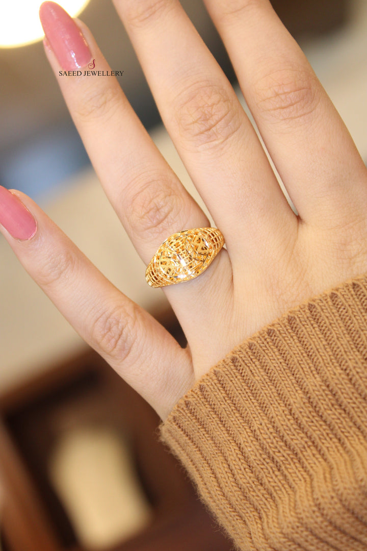 21K Gold Kuwaiti Ring by Saeed Jewelry - Image 3