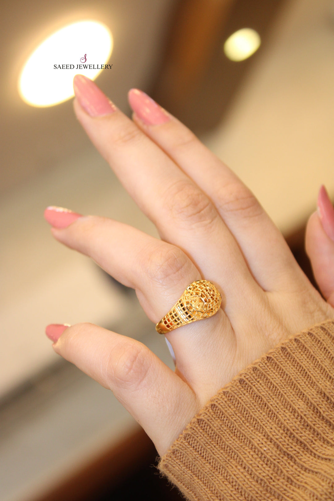 21K Gold Kuwaiti Ring by Saeed Jewelry - Image 1