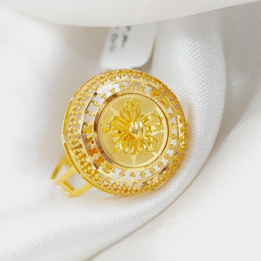 21K Gold Kuwaiti Rose Ring by Saeed Jewelry - Image 3