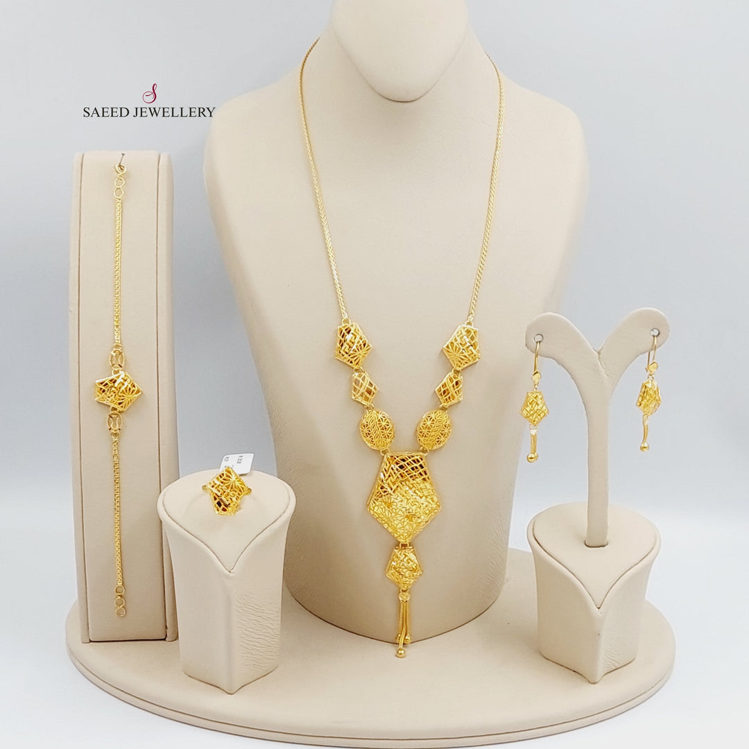 21K Gold Kuwaiti Set 4 pieces by Saeed Jewelry - Image 1