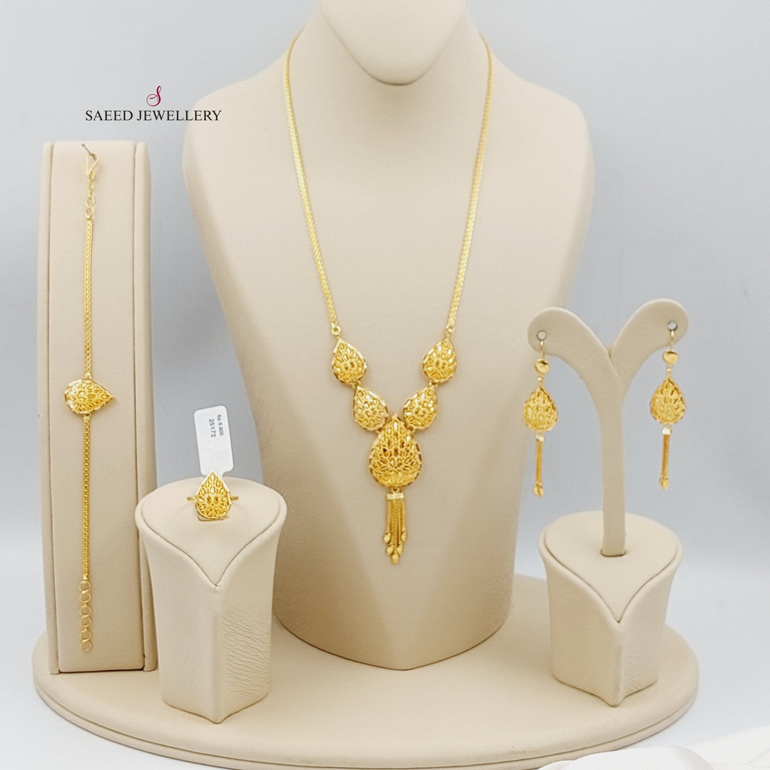 21K Gold Kuwaiti Set 4 pieces by Saeed Jewelry - Image 1