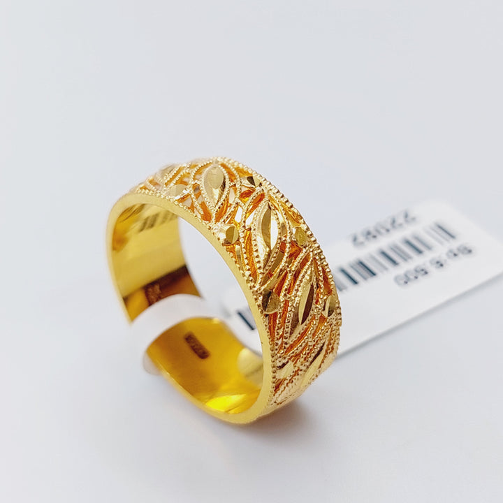 21K Gold Kuwaiti Wedding Ring by Saeed Jewelry - Image 1