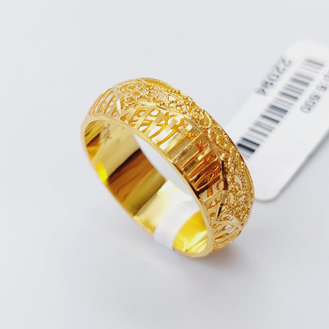 21K Gold Kuwaiti Wedding Ring by Saeed Jewelry - Image 7