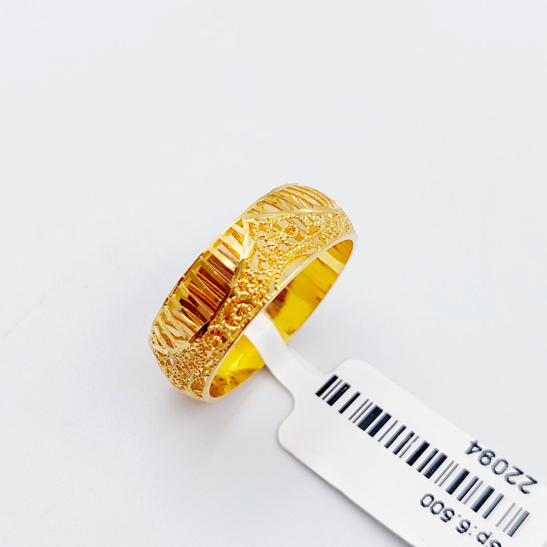 21K Gold Kuwaiti Wedding Ring by Saeed Jewelry - Image 8