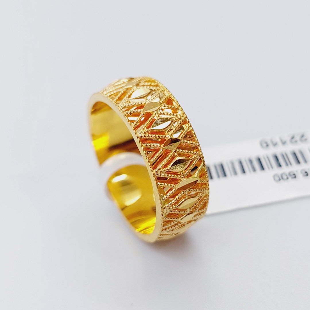 21K Gold Kuwaiti Wedding Ring by Saeed Jewelry - Image 3