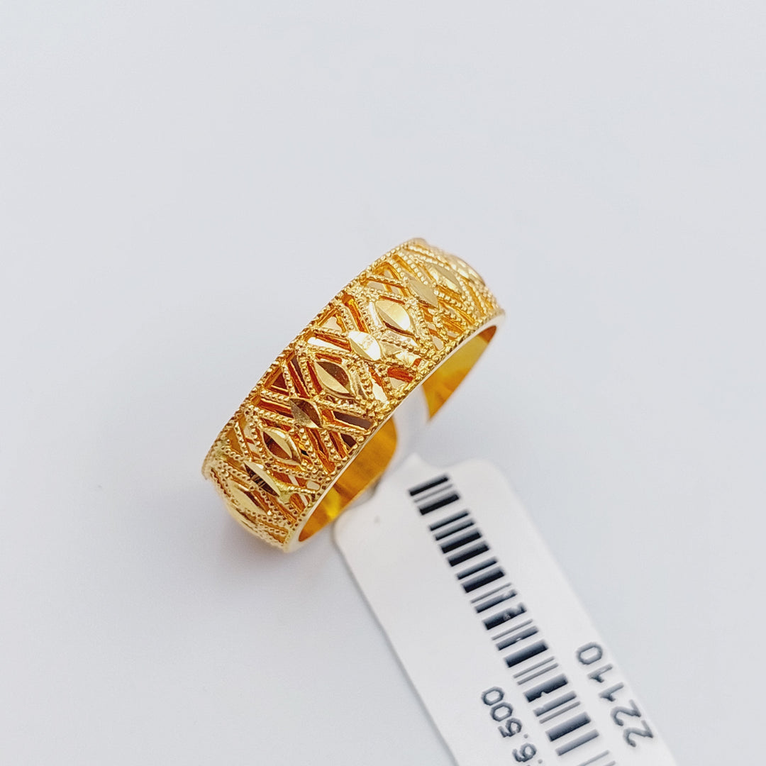 21K Gold Kuwaiti Wedding Ring by Saeed Jewelry - Image 4