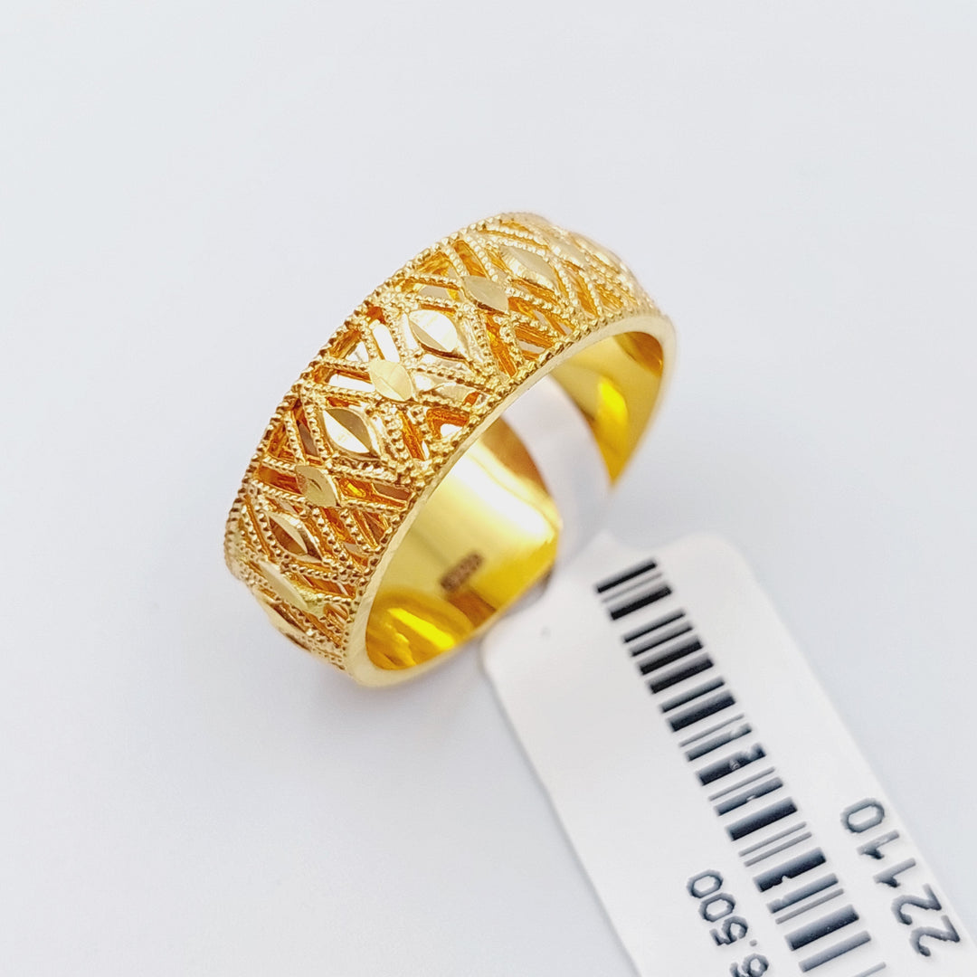 21K Gold Kuwaiti Wedding Ring by Saeed Jewelry - Image 5