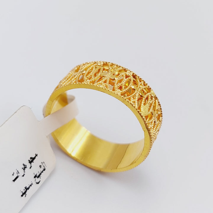 21K Gold Kuwaiti Wedding Ring by Saeed Jewelry - Image 4