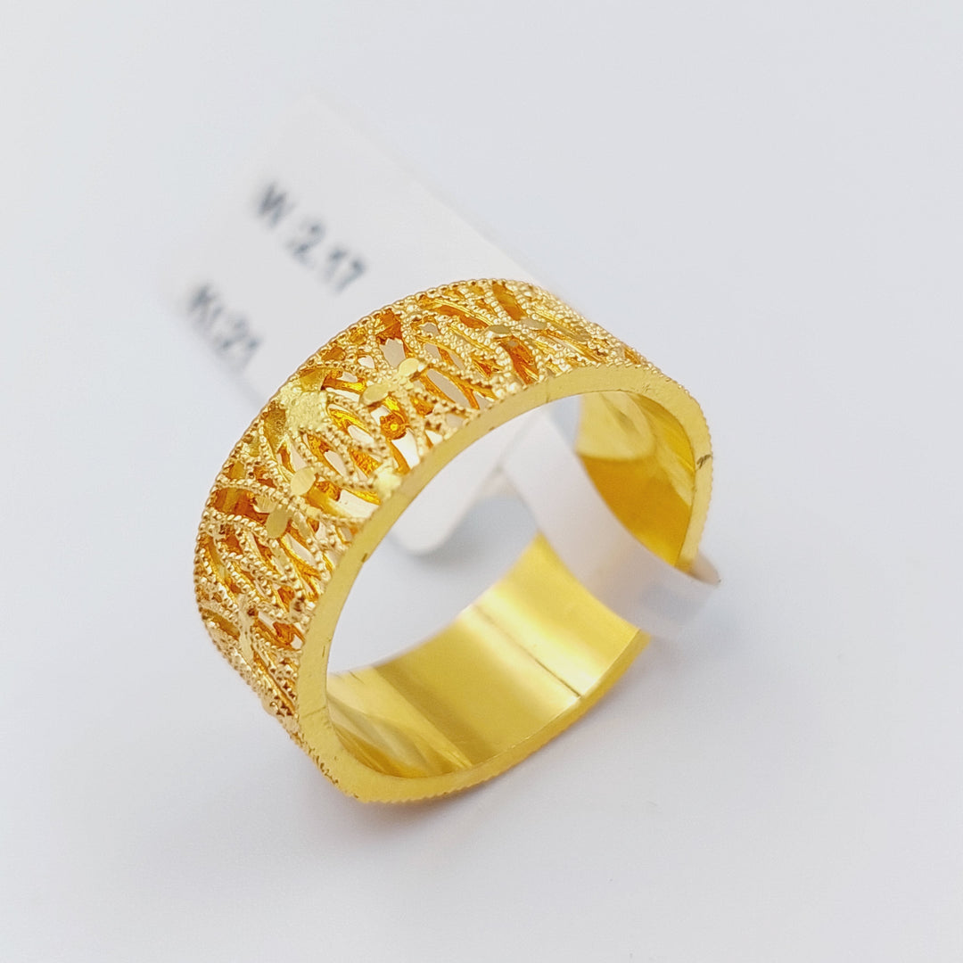 21K Gold Kuwaiti Wedding Ring by Saeed Jewelry - Image 1