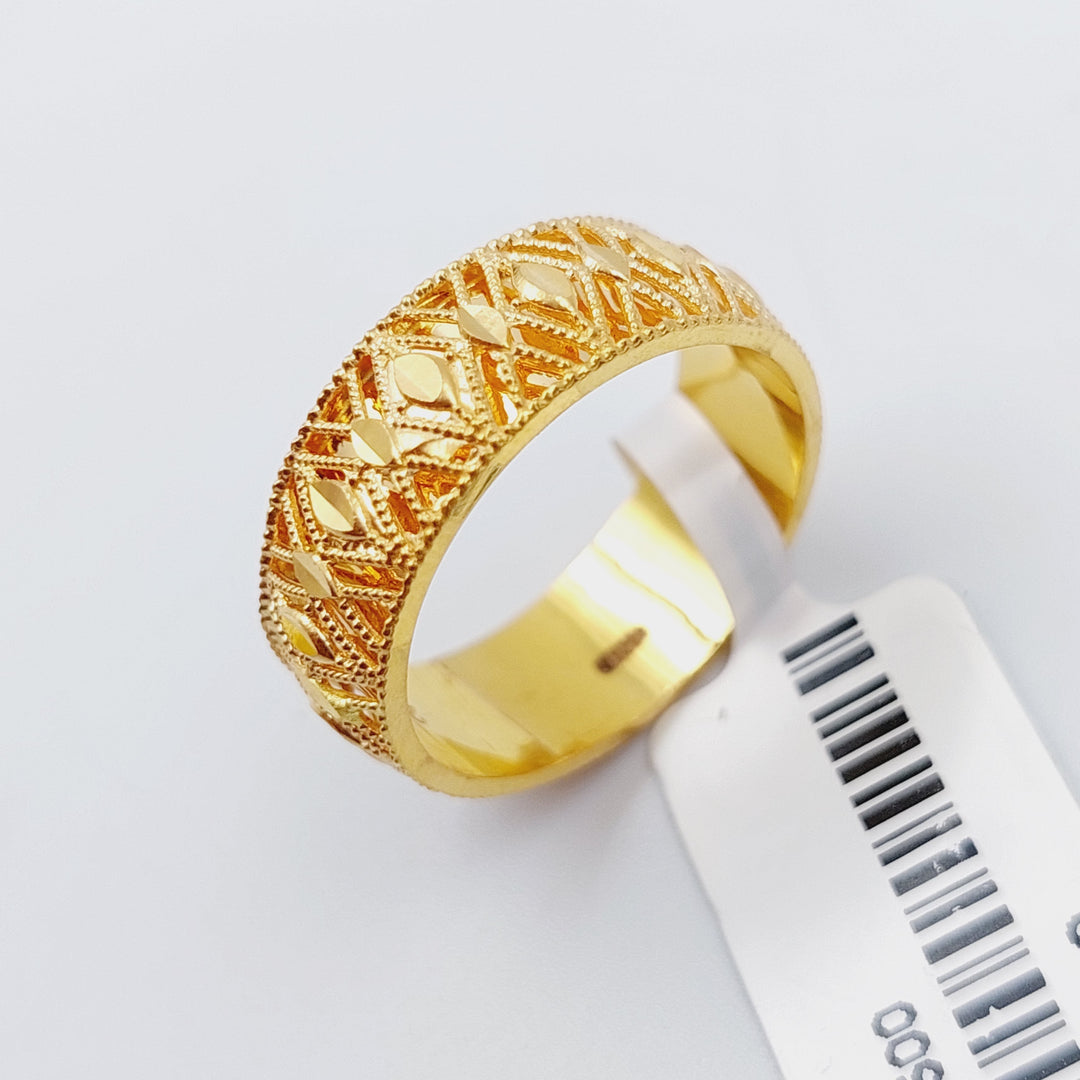 21K Gold Kuwaiti Wedding Ring by Saeed Jewelry - Image 3