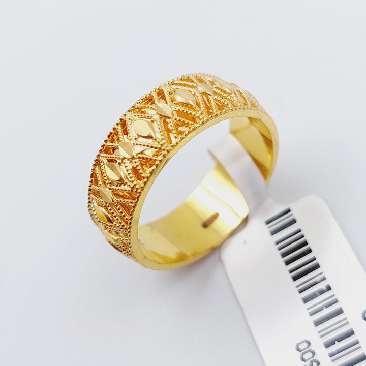 21K Gold Kuwaiti Wedding Ring by Saeed Jewelry - Image 4