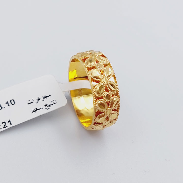 21K Gold Kuwaiti Wedding Ring by Saeed Jewelry - Image 1