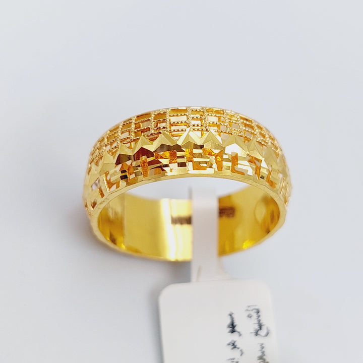 21K Gold Kuwaiti Wedding Ring by Saeed Jewelry - Image 3