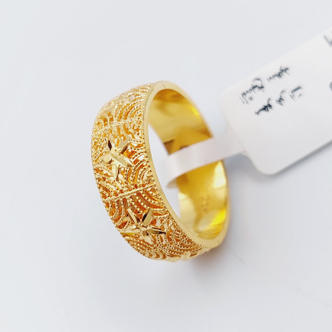 21K Gold Kuwaiti Wedding Ring by Saeed Jewelry - Image 5