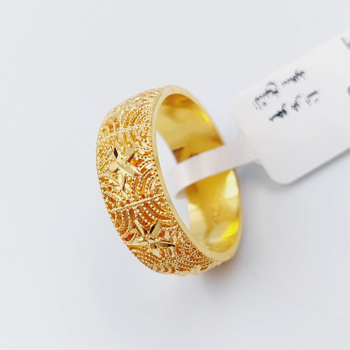 21K Gold Kuwaiti Wedding Ring by Saeed Jewelry - Image 5