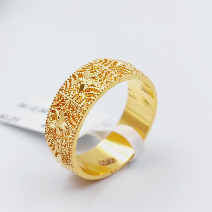 21K Gold Kuwaiti Wedding Ring by Saeed Jewelry - Image 1