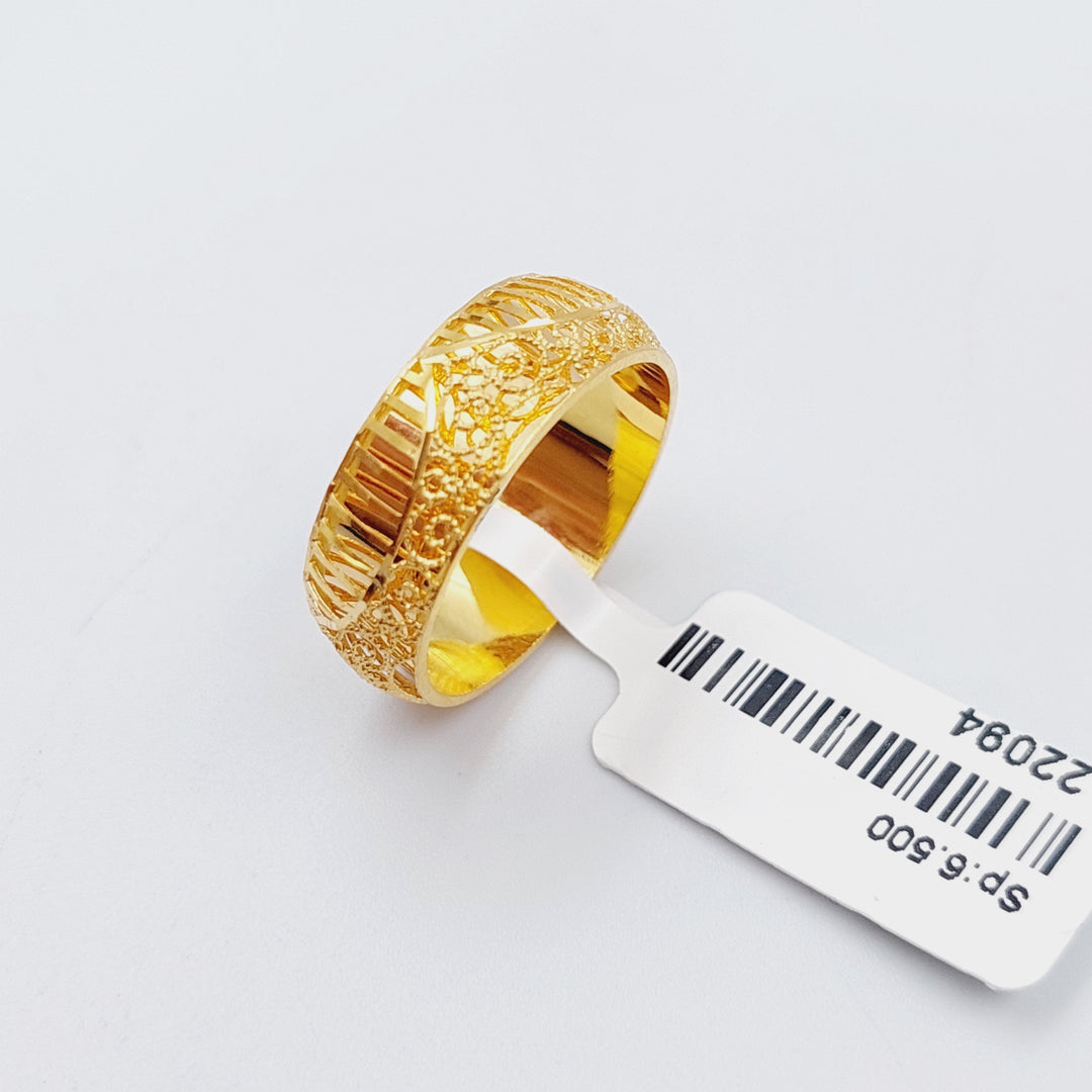 21K Gold Kuwaiti Wedding Ring by Saeed Jewelry - Image 5