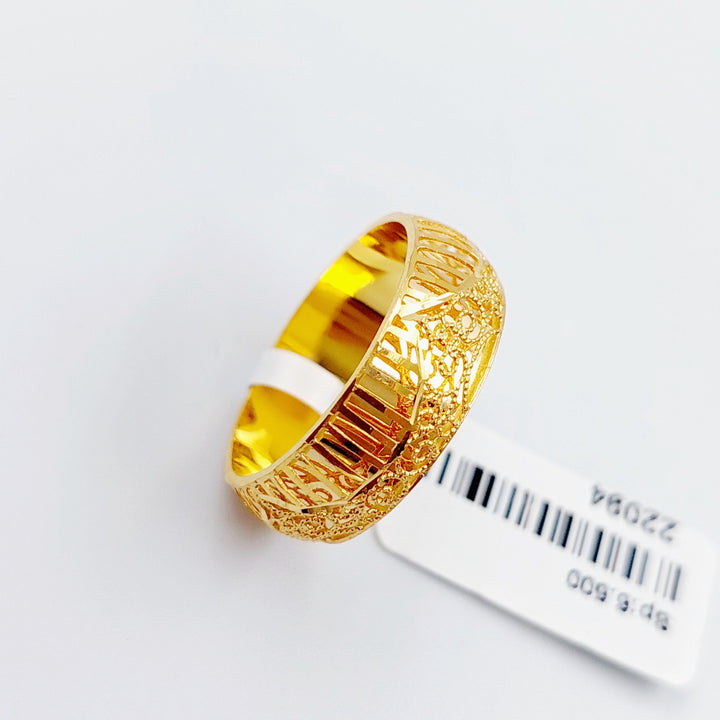 21K Gold Kuwaiti Wedding Ring by Saeed Jewelry - Image 6