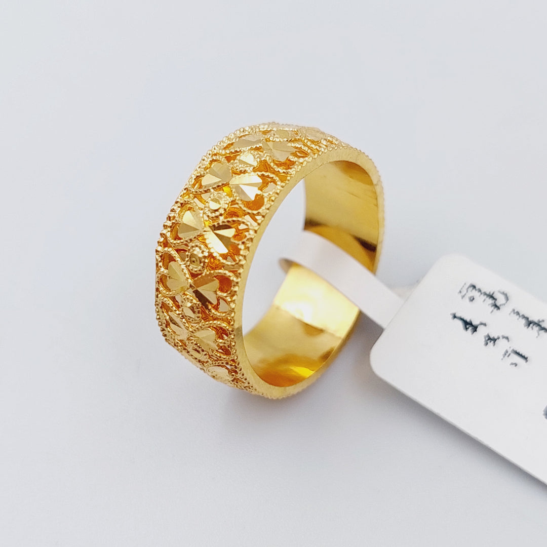 21K Gold Kuwaiti Wedding Ring by Saeed Jewelry - Image 4