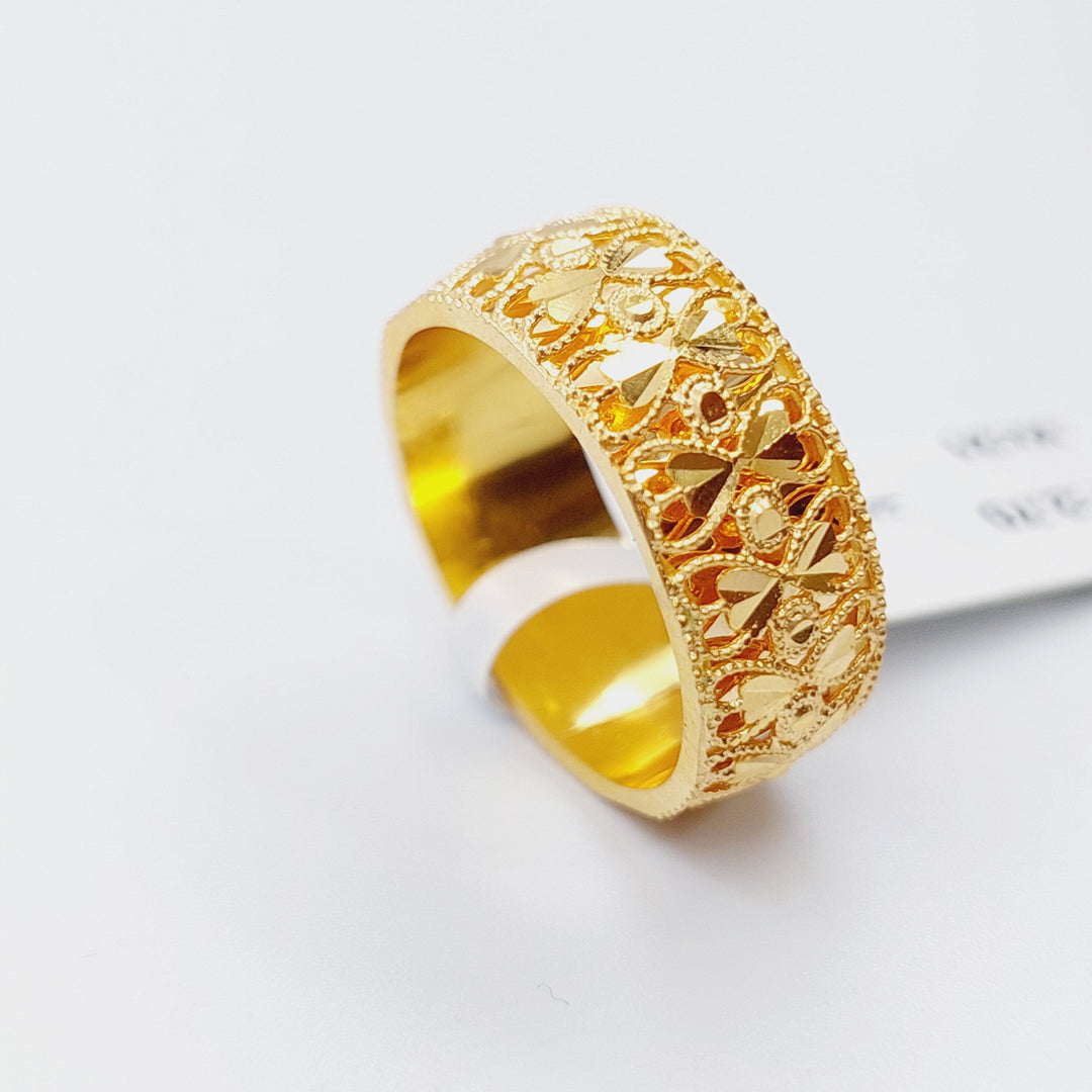 21K Gold Kuwaiti Wedding Ring by Saeed Jewelry - Image 1