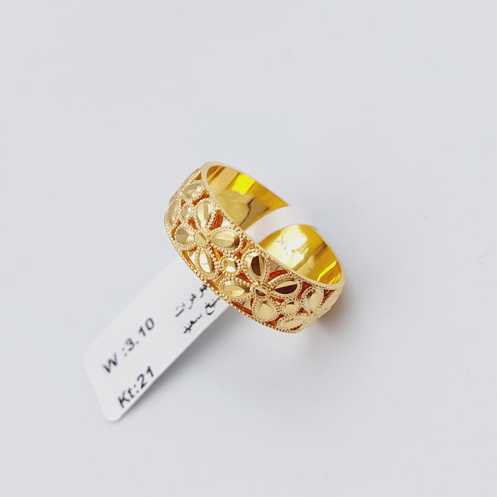 21K Gold Kuwaiti Wedding Ring by Saeed Jewelry - Image 4