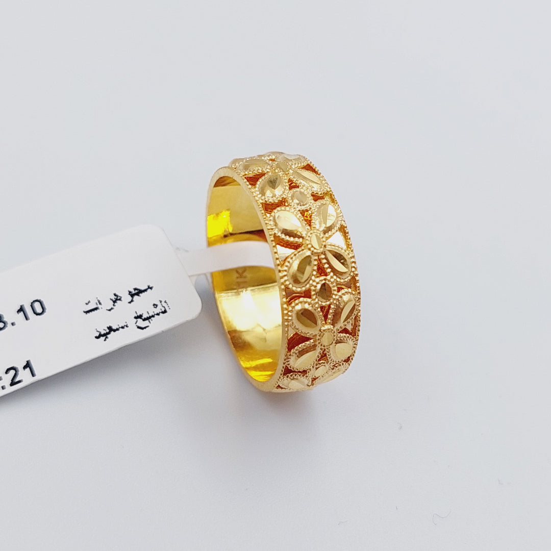 21K Gold Kuwaiti Wedding Ring by Saeed Jewelry - Image 7