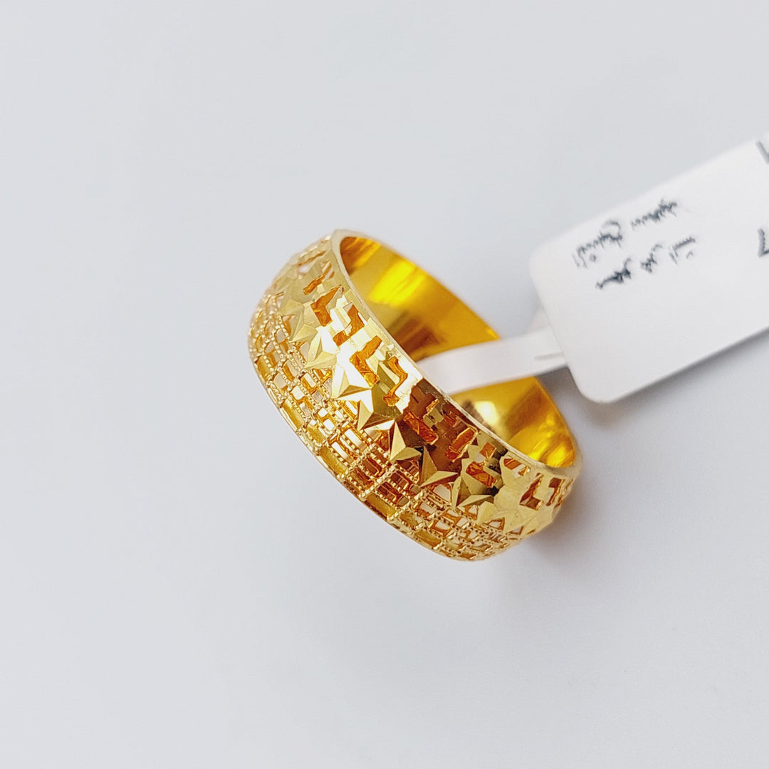 21K Gold Kuwaiti Wedding Ring by Saeed Jewelry - Image 11