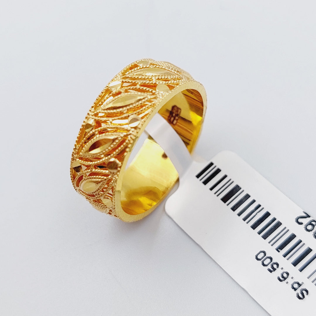 21K Gold Kuwaiti Wedding Ring by Saeed Jewelry - Image 2