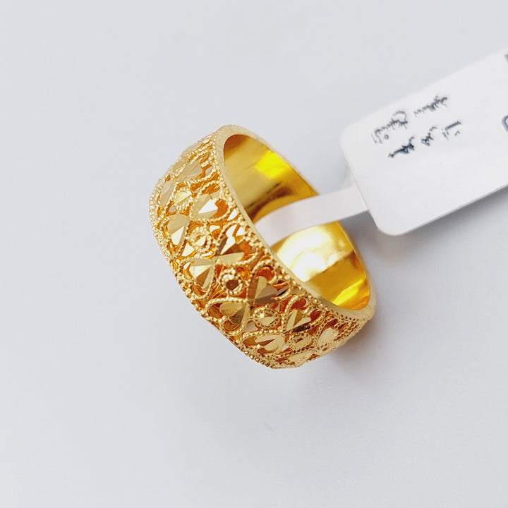 21K Gold Kuwaiti Wedding Ring by Saeed Jewelry - Image 5