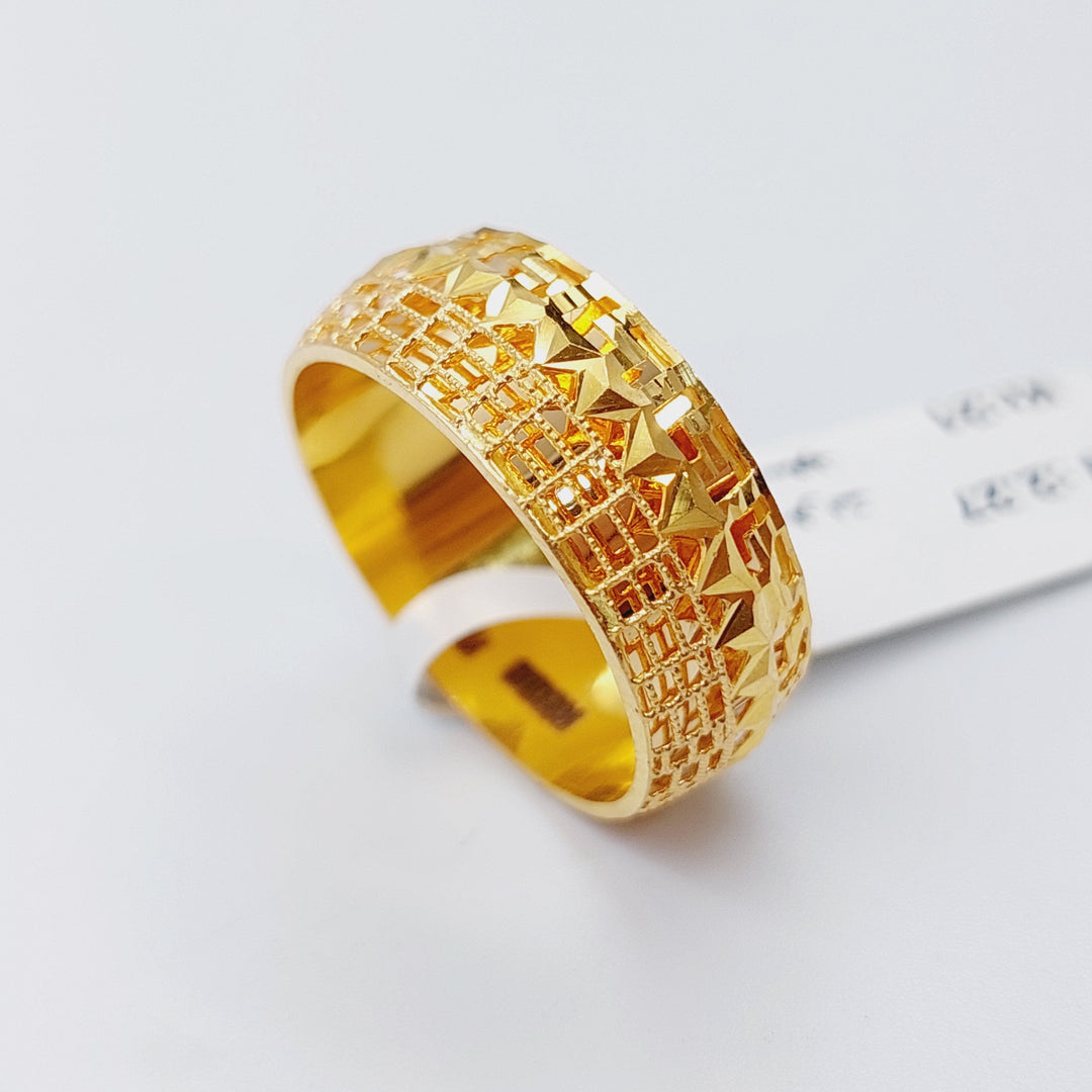 21K Gold Kuwaiti Wedding Ring by Saeed Jewelry - Image 3