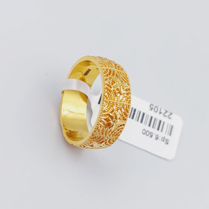 21K Gold Kuwaiti Wedding Ring by Saeed Jewelry - Image 4