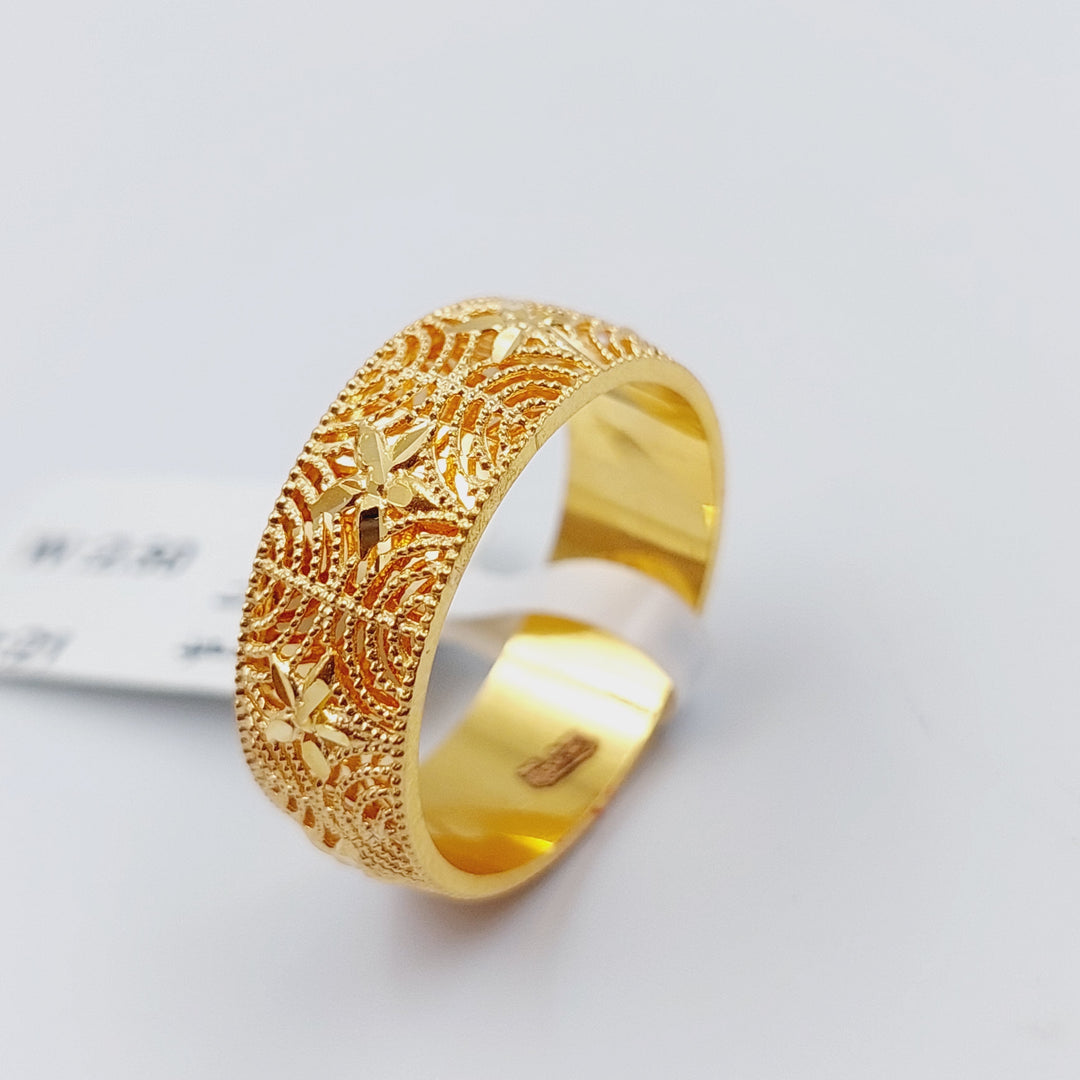 21K Gold Kuwaiti Wedding Ring by Saeed Jewelry - Image 16