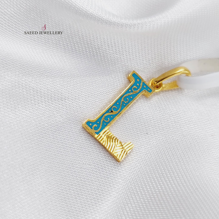 21K Gold L Letter Pendant by Saeed Jewelry - Image 1