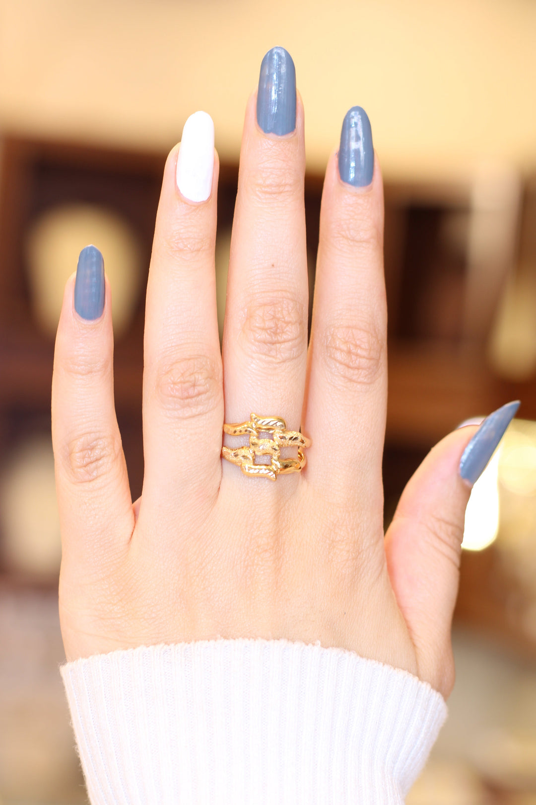 21K Gold Laser Ring by Saeed Jewelry - Image 2