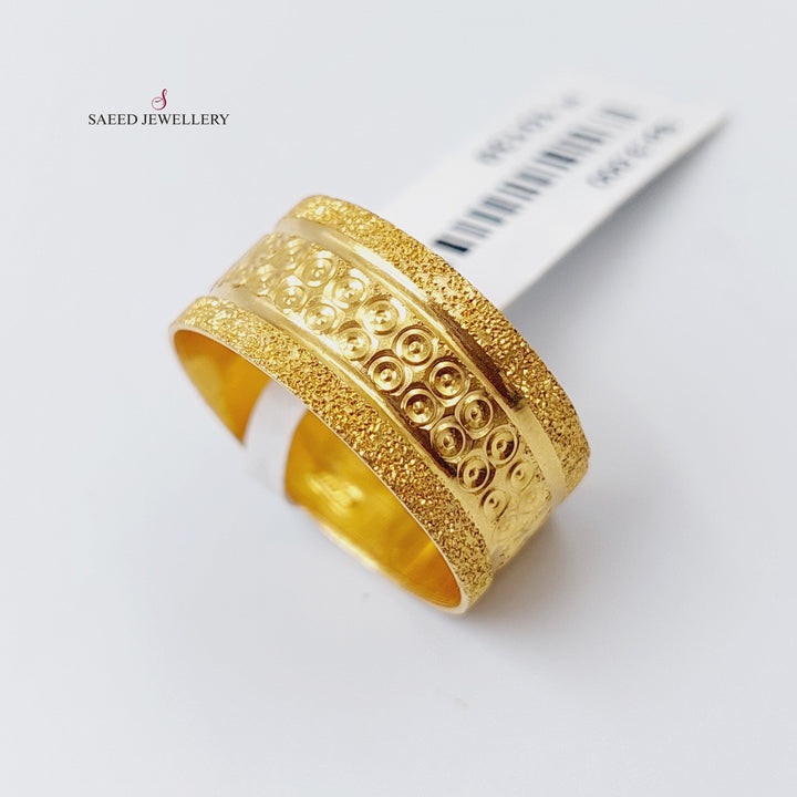 21K Gold Laser Wedding Ring by Saeed Jewelry - Image 4