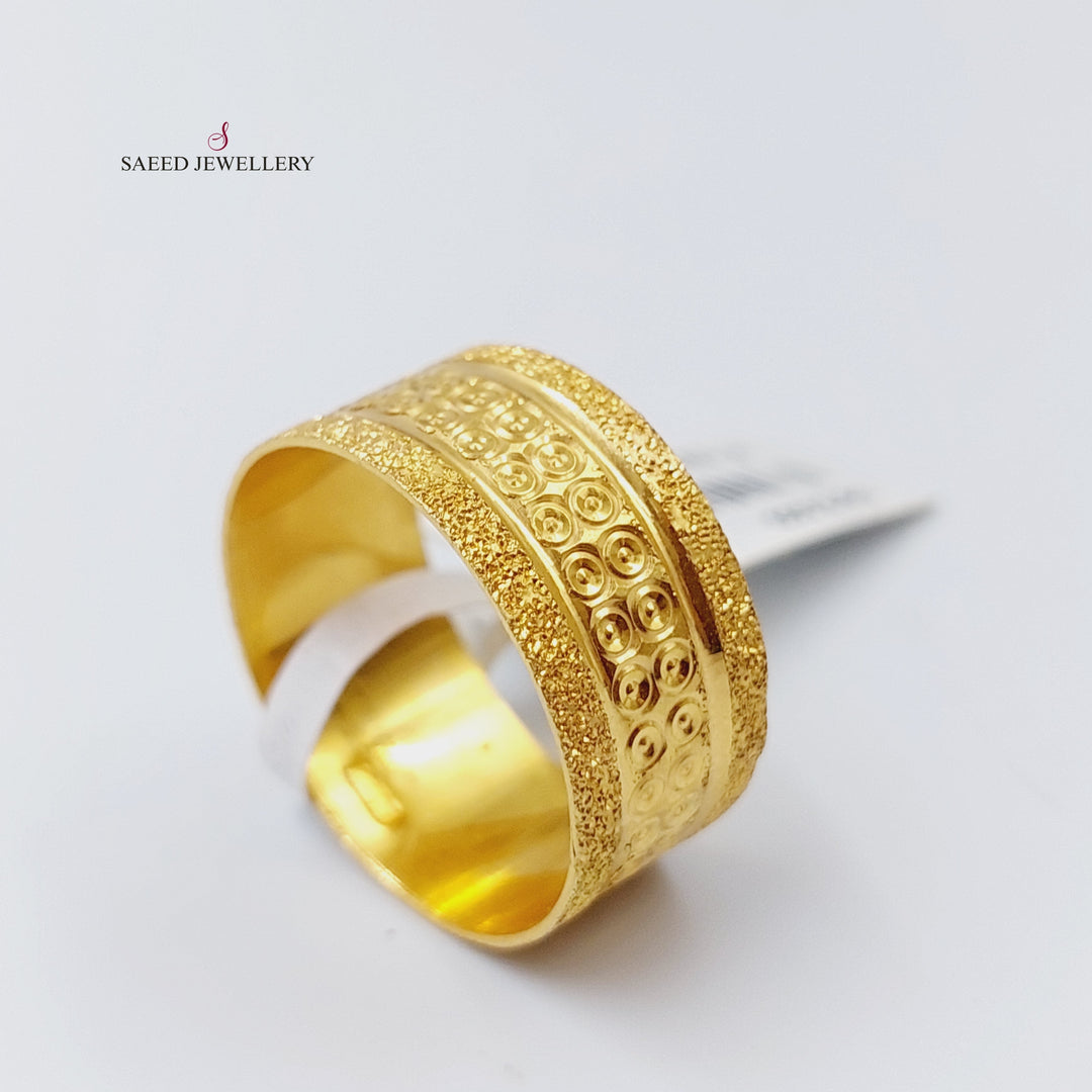 21K Gold Laser Wedding Ring by Saeed Jewelry - Image 1