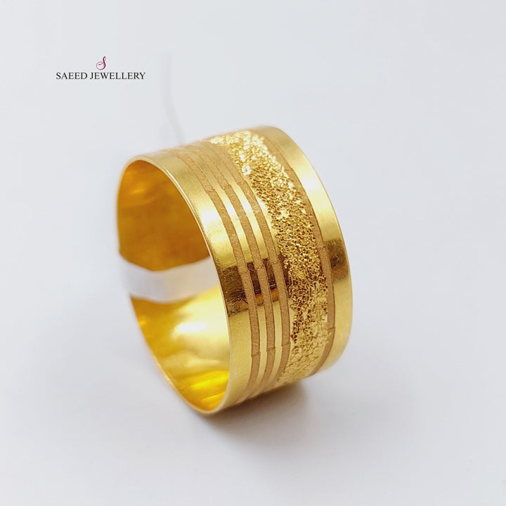 21K Gold Laser Wedding Ring by Saeed Jewelry - Image 4