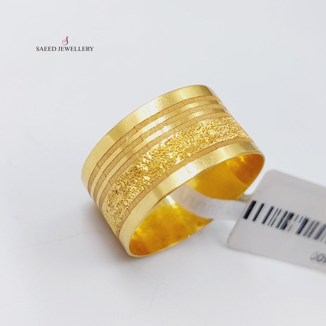 21K Gold Laser Wedding Ring by Saeed Jewelry - Image 1