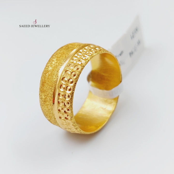 21K Gold Laser Wedding Ring by Saeed Jewelry - Image 3