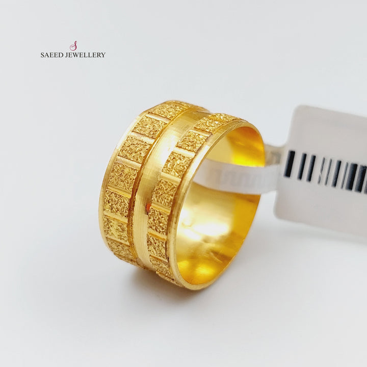 21K Gold Laser Wedding Ring by Saeed Jewelry - Image 1