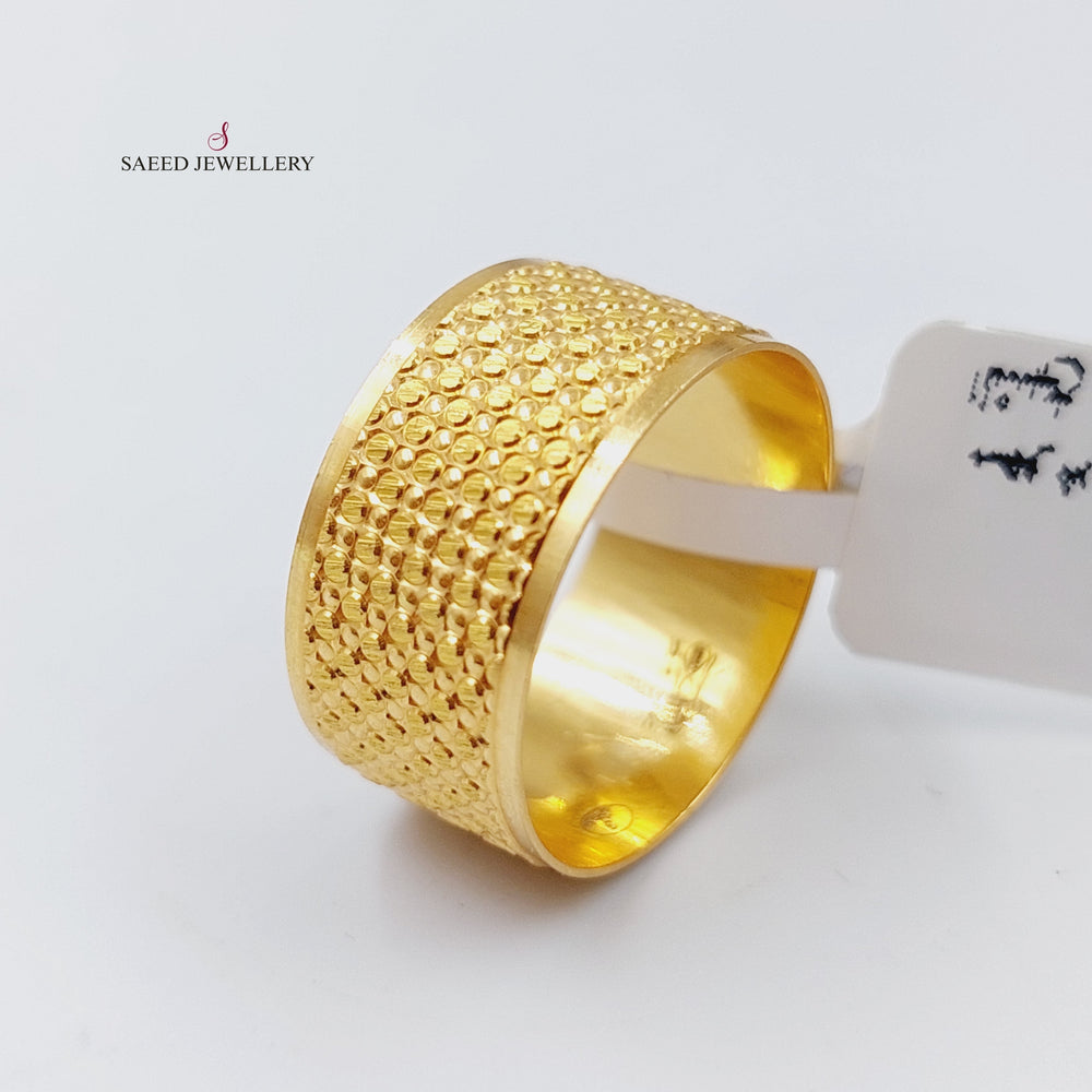 21K Gold Laser Wedding Ring by Saeed Jewelry - Image 2