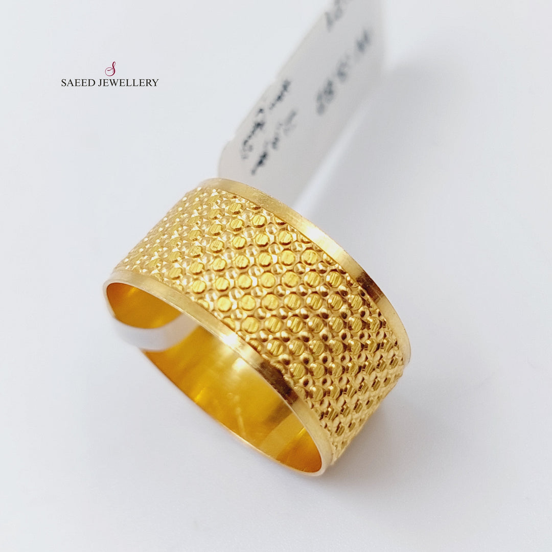 21K Gold Laser Wedding Ring by Saeed Jewelry - Image 3