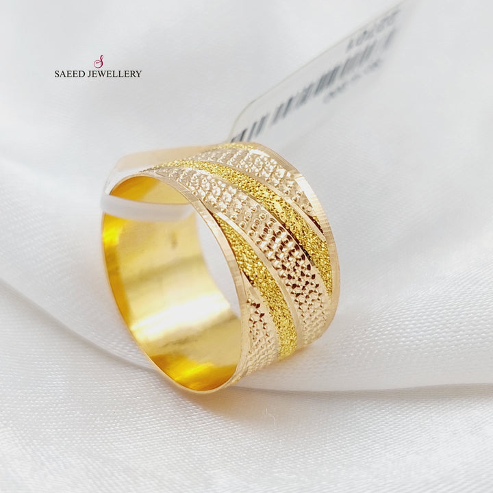 21K Gold Laser Wedding Ring by Saeed Jewelry - Image 5