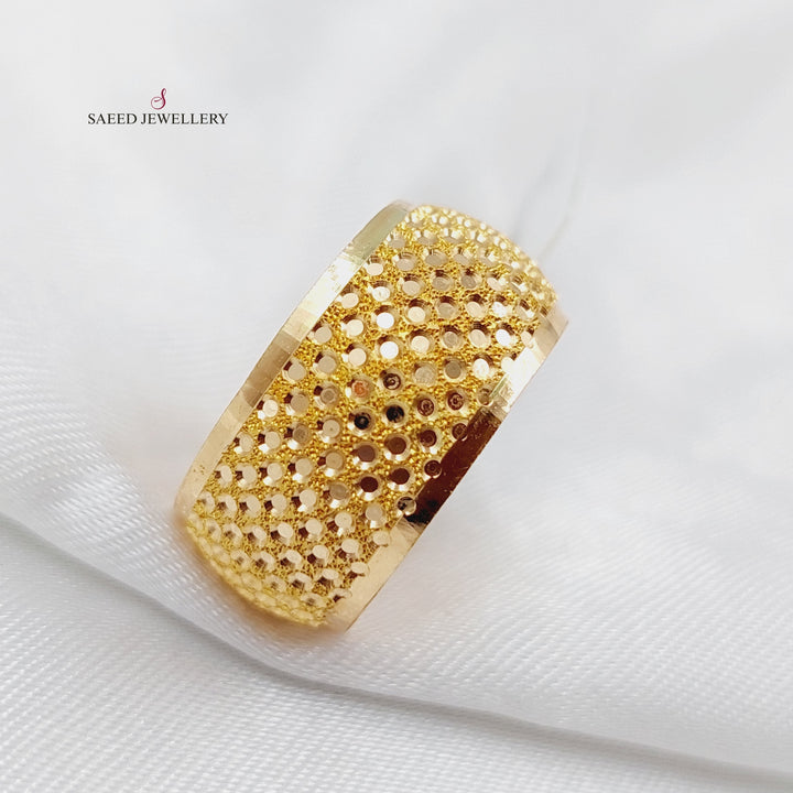 21K Gold Laser Wedding Ring by Saeed Jewelry - Image 2