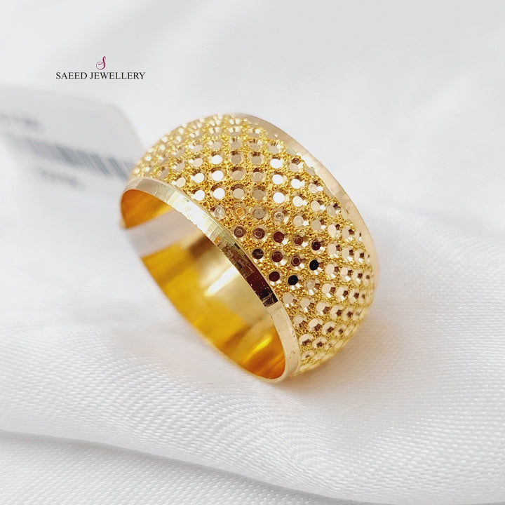 21K Gold Laser Wedding Ring by Saeed Jewelry - Image 3