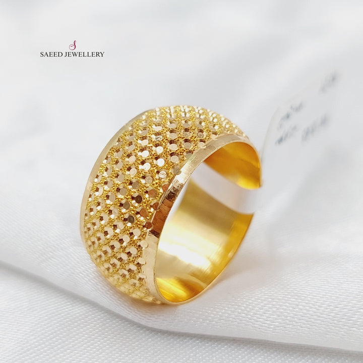 21K Gold Laser Wedding Ring by Saeed Jewelry - Image 4